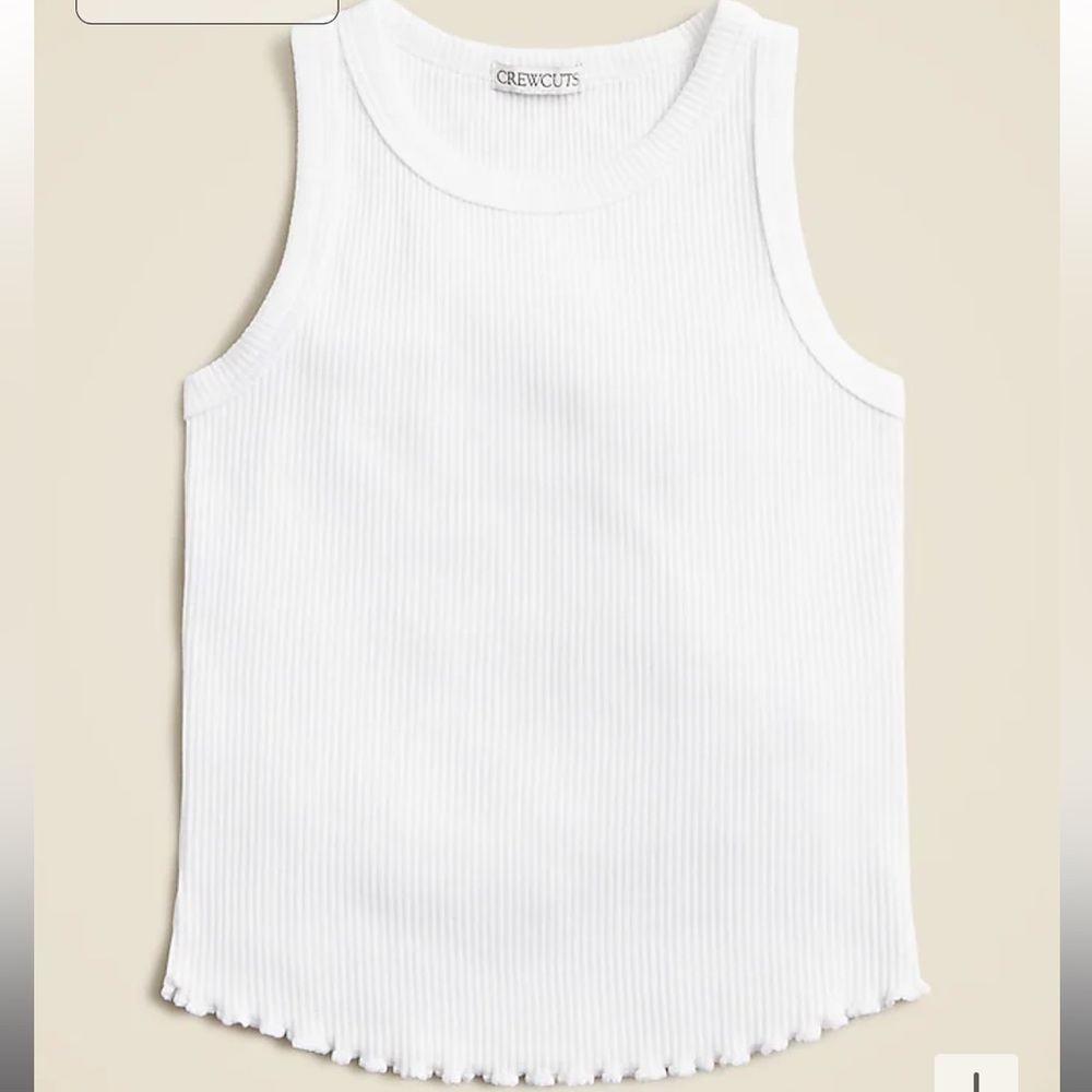 J Crew Girls' everyday tank top in vintage rib‎ XL White